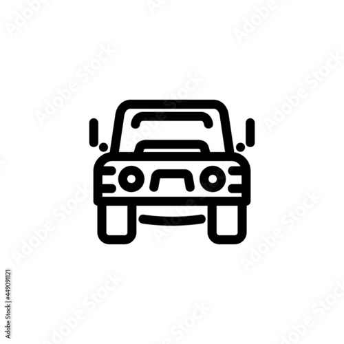 Off Road Front View Monoline Icon Logo for Graphic Design