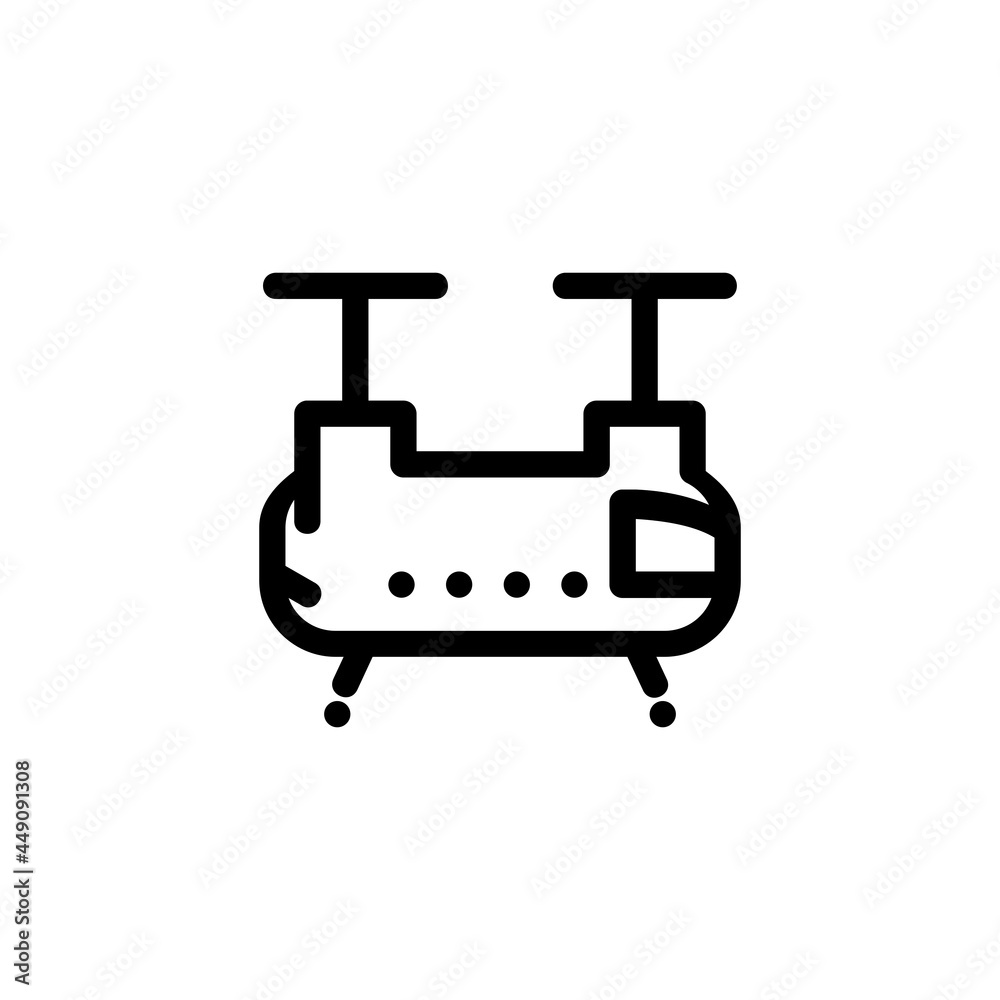 Twin Propeller Helicopter Monoline Icon Logo for Graphic Design Twin Propeller Helicopter Monoline Icon Logo for Graphic Design