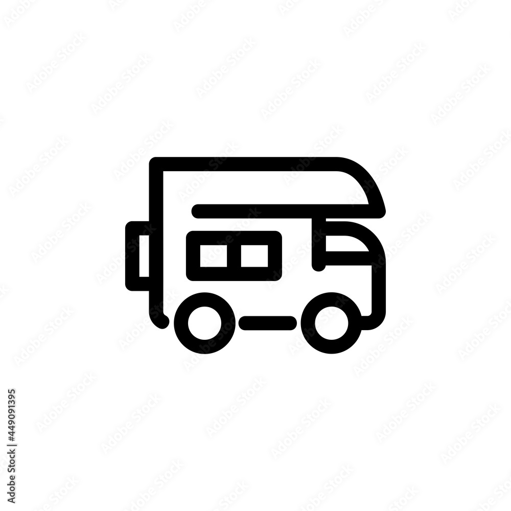 Camper Car Monoline Icon Logo for Graphic Design Camper Car Monoline Icon Logo for Graphic Design