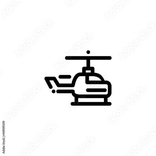 Helicopter Monoline Icon Logo for Graphic Design