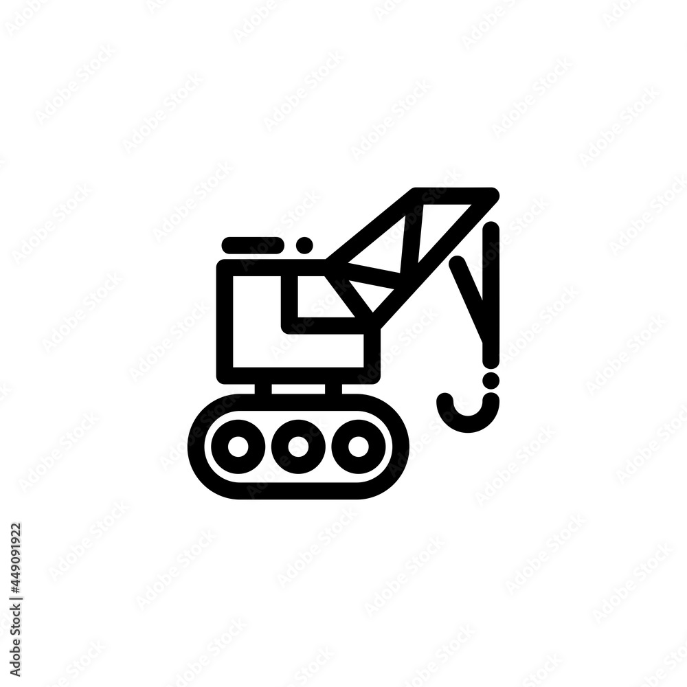 Fototapeta premium Crane Monoline Icon Logo for Graphic Design