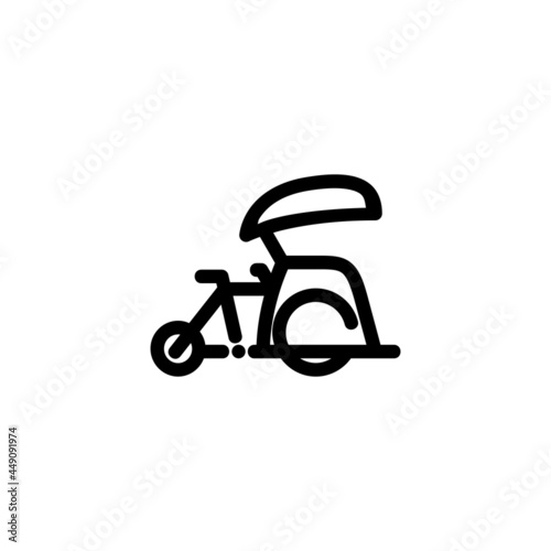 Pedicab Becak Monoline Icon Logo for Graphic Design photo
