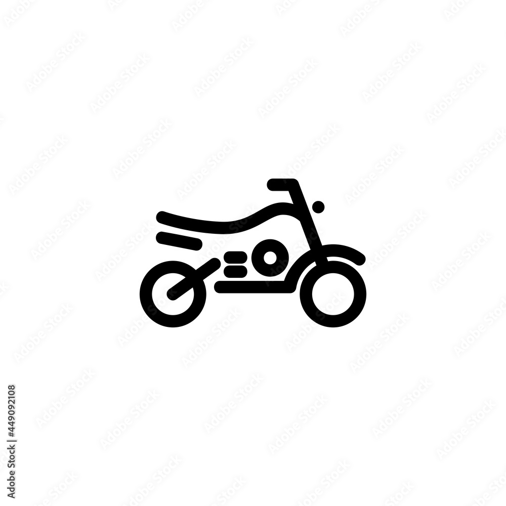 Obraz premium Motor Cross Monoline Icon Logo for Graphic Design