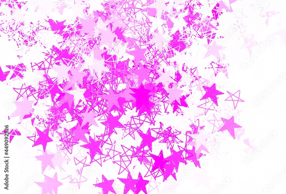 Light Pink vector template with sky stars.
