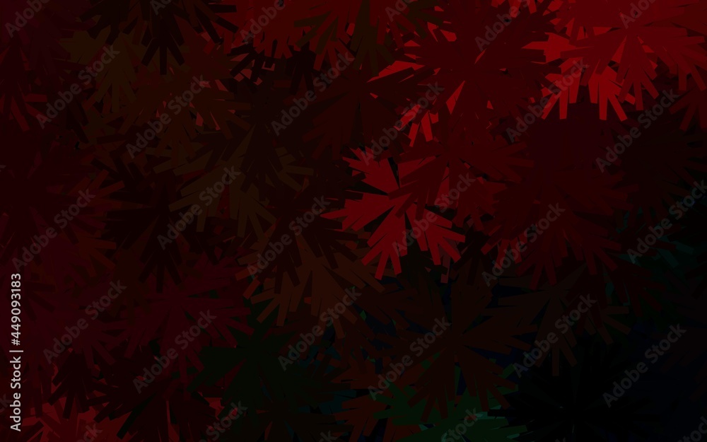 Dark Green, Red vector abstract pattern with flowers. Dark Green, Red vector abstract pattern with flowers.