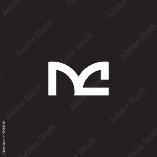 abstract letter mc simple linked geometric logo vector