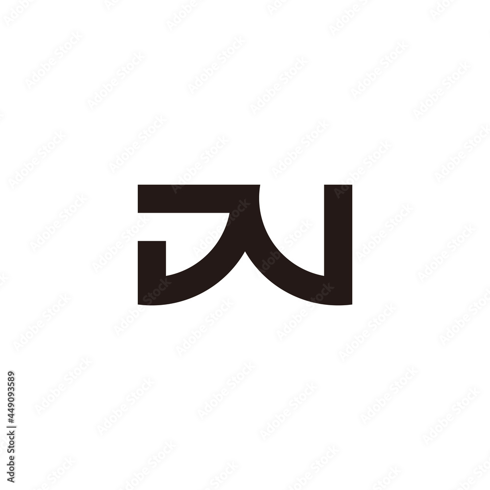 letter dw simple geometric link line logo vector letter dw simple geometric link line logo vector