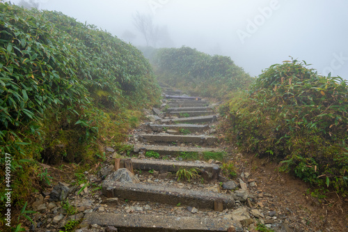                                                                                      Scenery of climbing Mount Tsurugi in Mima City  Miyoshi City  and Naka Town  Tokushima Prefecture.