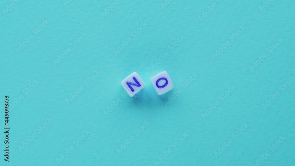 no word negative answer text cubes letters blue no word negative answer text cubes letters blue