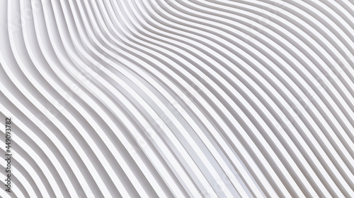 Abstract Curved Shapes. White Circular Background.