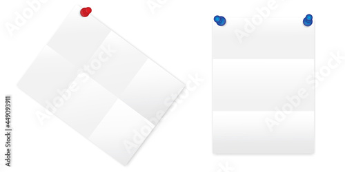 Folded sheets in realistic style. Template background. Mockup template. Vector illustration. Stock image.