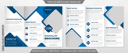 business trifold brochure template layout with clean style use for business promotion ads