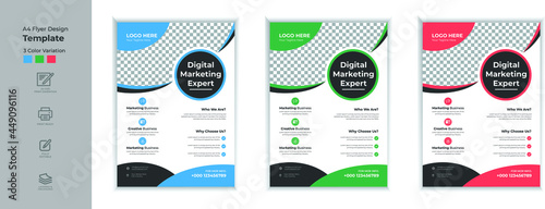 Corporate Business flyer template vector design, Print Ready Marketing Flyer design, A4 Flyer Design, Digital marketing agency flyer design, Business flyer template vector design.
