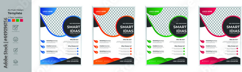 Corporate Flyer design template, Business Flyer Corporate Flyer Template Geometric shape Flyer Circle Abstract Colorful concepts, Presentation, Portfolio, Market, infographic with blue color.