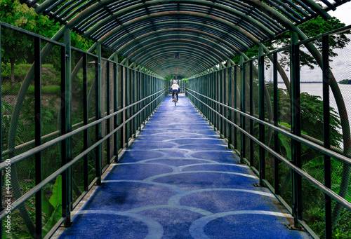Fototapeta Naklejka Na Ścianę i Meble -  Naga bike tunnel is one of the landmark in Nakhon Phanom, which is bicycle lanes.