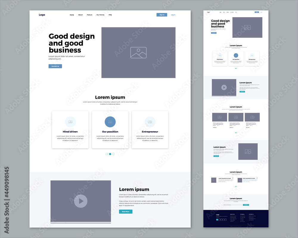 Landing page and Website design. UI UX web page design
