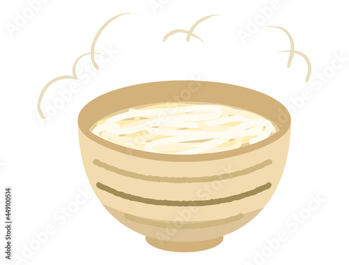 具のないうどんのイラスト　素うどん
