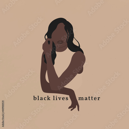 Black lives matter feminine social template design element vector
