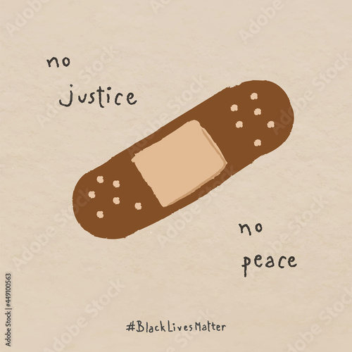 We support the black lives matter movement. No justice, no peace social template vector