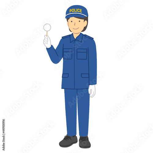 警察官の女性　：　特殊服　：　鑑識活動 photo