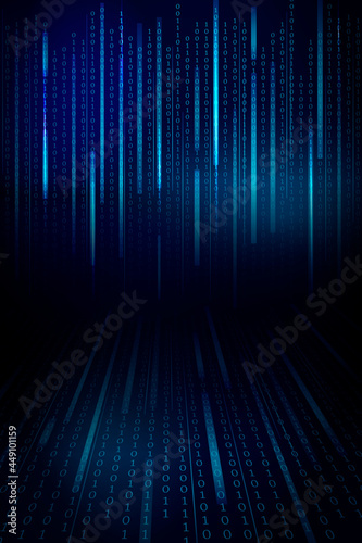 Stream of binary code design vector