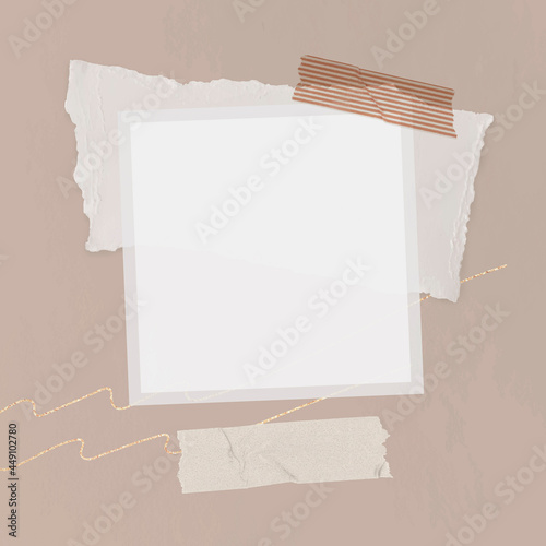 Blank collage photo frame template vector