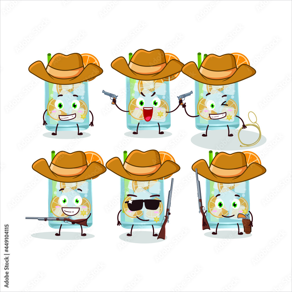 Cool cowboy caipirinha cartoon character with a cute hat. Vector illustration Cool cowboy caipirinha cartoon character with a cute hat. Vector illustration
