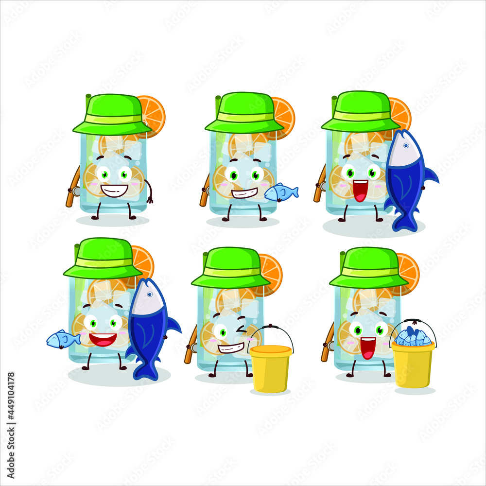 A fisherman caipirinha cartoon picture catch a big fish. Vector illustration A fisherman caipirinha cartoon picture catch a big fish. Vector illustration