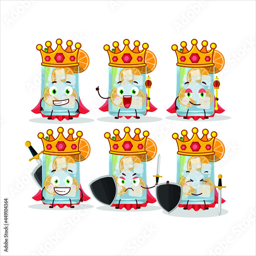 A Charismatic King caipirinha cartoon character wearing a gold crown. Vector illustration