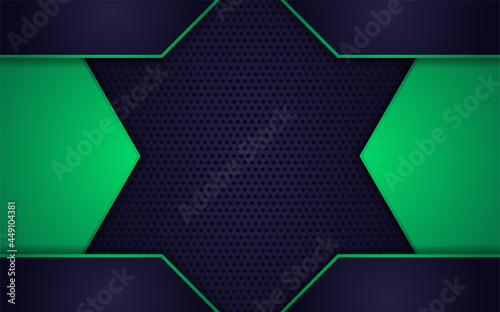 Abstract navy blue background combination with line green
