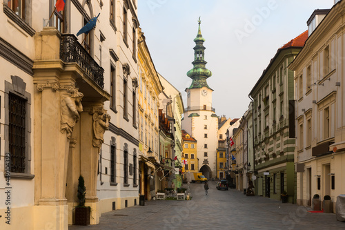 Canvas Print Historical center of Bratislava with Michael Gate in Slovakia.
