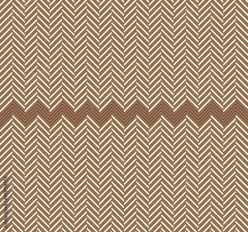 Monochrome chevron, herringbone textured background. Seamless Pattern, idea for bed sheet, wallpaper, home decoration, other paper print. Geometric design in brown tone.