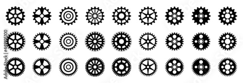 Gears icon Gear design mega collection Gear wheel icon set collection. Simple Gear wheel collection vector illustration © KING GOD