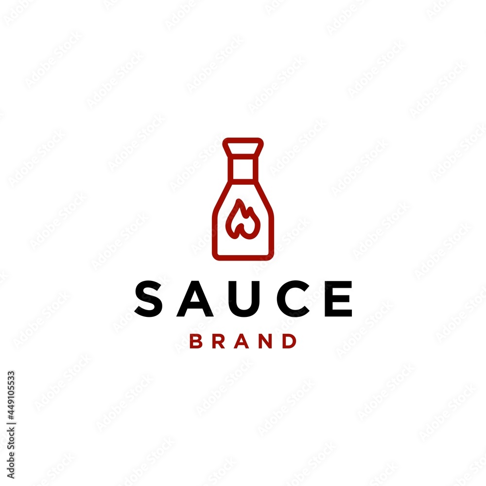 red hot bottle sauce logo in simple line style vector icon design, hot tomato ketchup with fire flame symbol red hot bottle sauce logo in simple line style vector icon design, hot tomato ketchup with fire flame symbol
