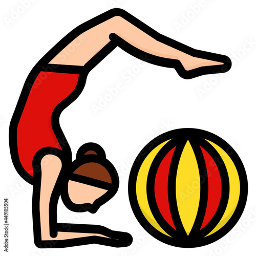 gymnast line icon