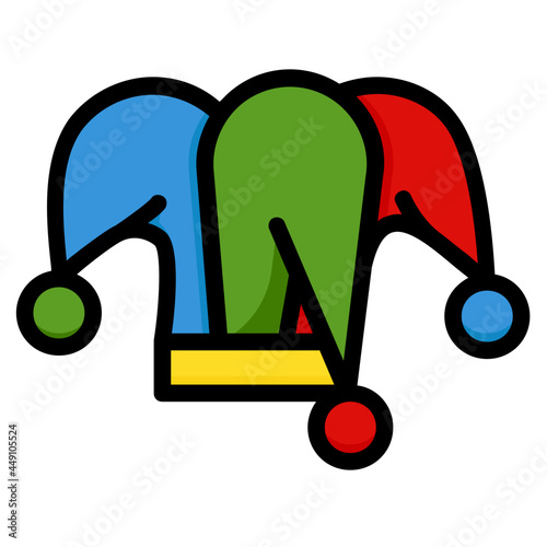 joker hat line icon