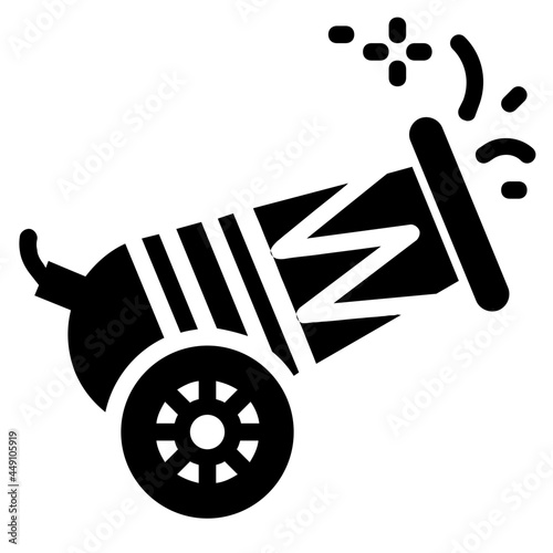 circus cannon glyph icon