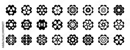 Gears icon Gear design mega collection Gear wheel icon set collection. Simple Gear wheel collection vector illustration