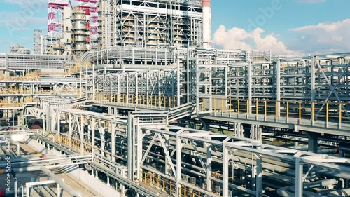 Pipeline constructions of the petroleum refnery plant photo
