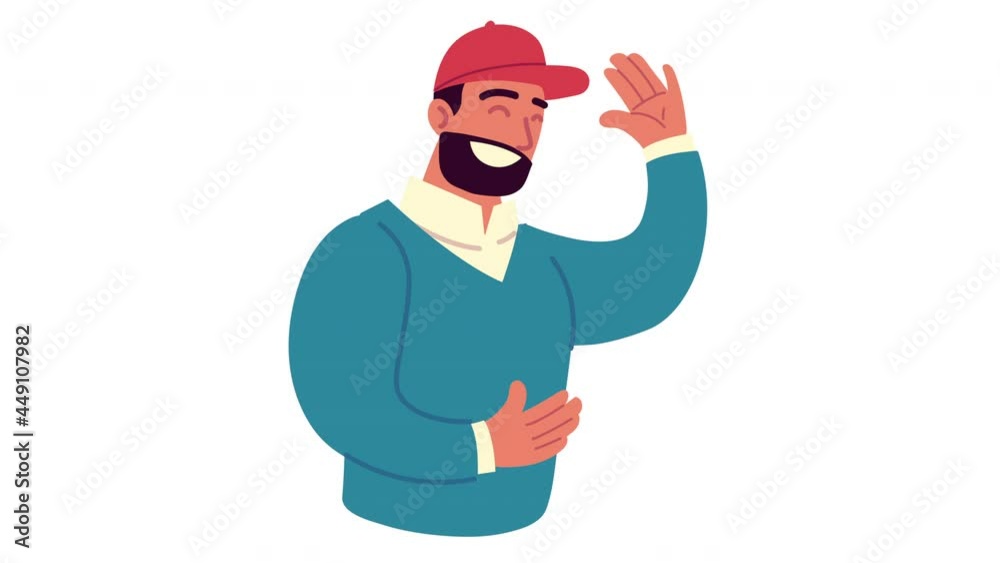 happy man bearded character animation happy man bearded character animation