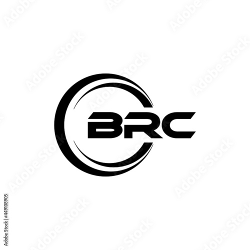 BRC letter logo design with white background in illustrator, vector logo modern alphabet font overlap style. calligraphy designs for logo, Poster, Invitation, etc.