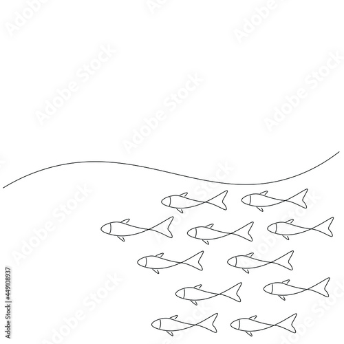 Fishs swimming on sea vector illustration