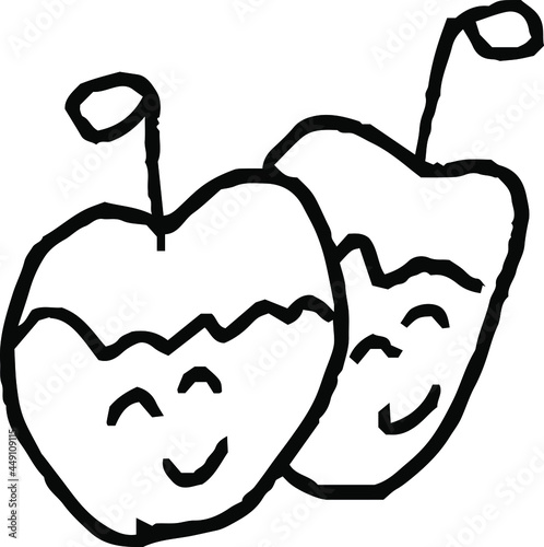 子供が描いたかわいいりんご