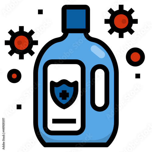 disinfectant line icon
