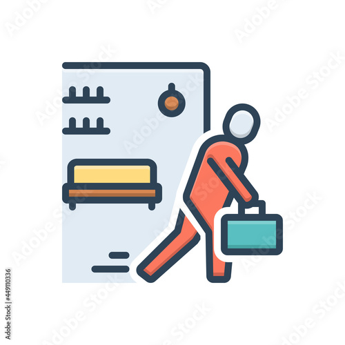 Color illustration icon for leave 