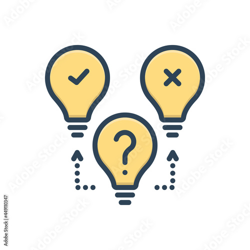 Color illustration icon for maybe