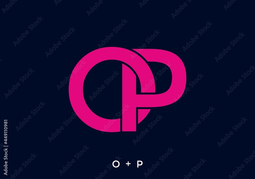 Fototapeta premium Pink color of OP initial letter