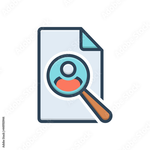 Color illustration icon for recruit 