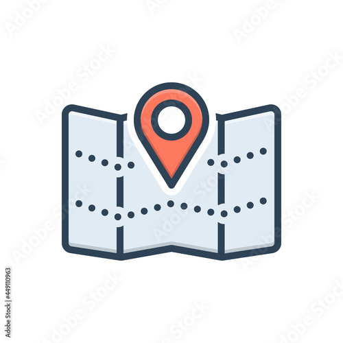 Color illustration icon for territory