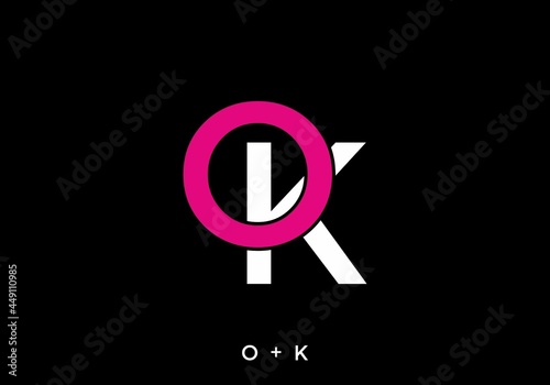 Pink white color of OK initial letter